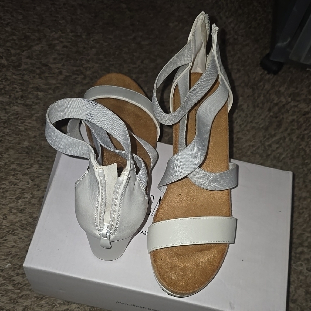 Elegant White Strappy Women's Heels